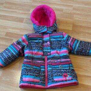 Wippette Kids Girls Striped Jacket with Pink‎ Interior